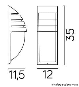 Ulkoseinävalaisin 35 cm 1xE27 musta IP54 SU-MA 1836 BL