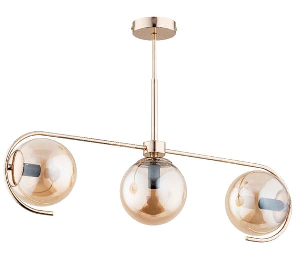 Klosz do lamp szklany bursztynowy kula E14 Alfa