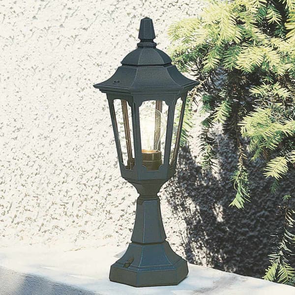 Sort udendørs sokkellampe E27 60W Parish Mini Elstead