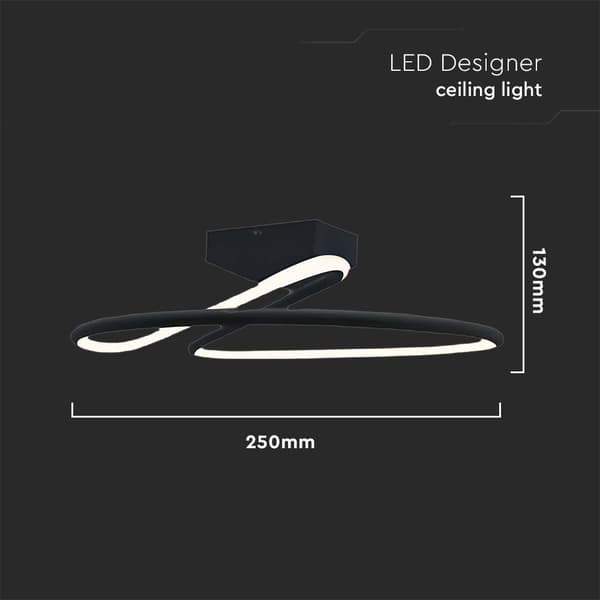 LED-kattovalaisin musta V-TAC 6129-6926