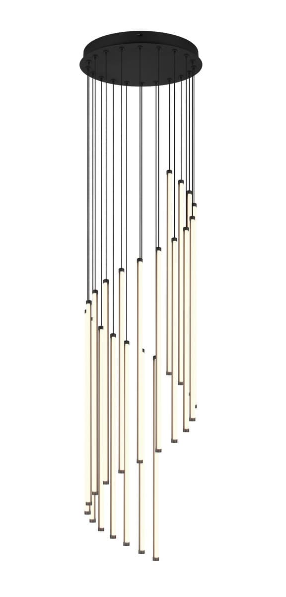 Moderne sort spiralformet LED-pendellampe med variabel farve 70W BAXTER Trio