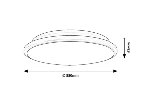Engon 71128 Rabalux 38 cm LED 24W sort rund loftlampe