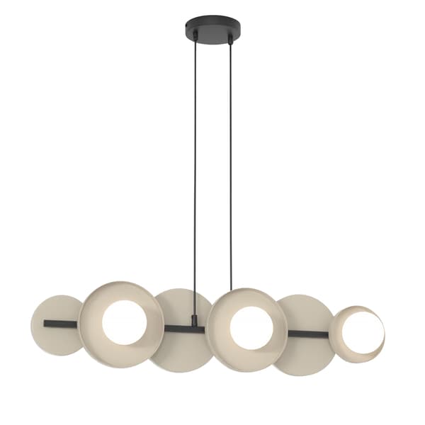 Designer pendellampe beige-sort geometrisk form 6xG9 8W MODEL Emibig