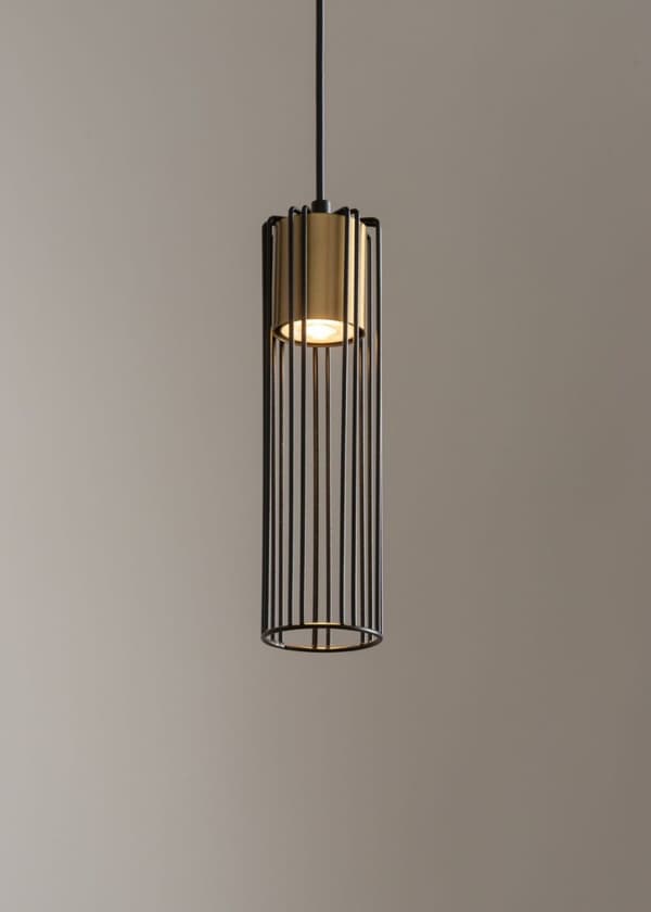 Industriel sort-guld dekorativ trådpendellampe Fobia 1xGU10 25W Sigma Lighting