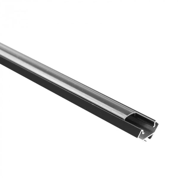 Sæt med 10x LED-strip profil R02 hjørne sort + sort skærm 2m Ecolight