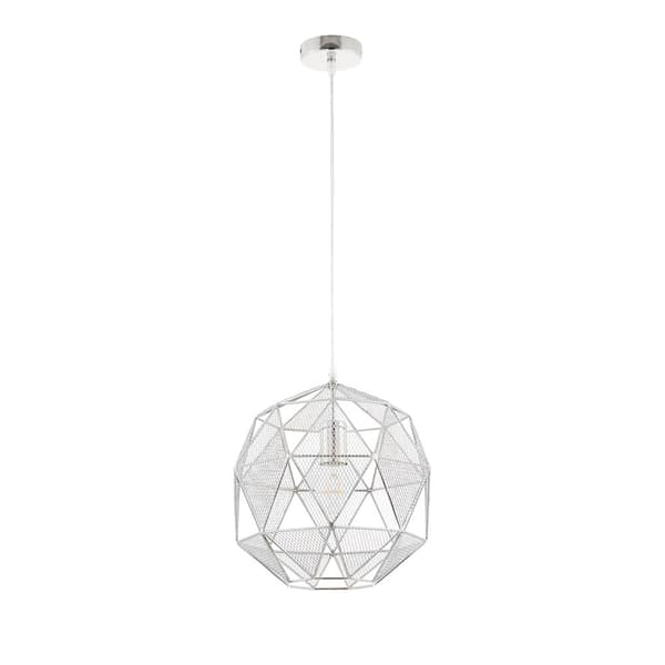 Pendellampe designer geometrisk forkromet net 1xE27 60W ARMOUR Endon