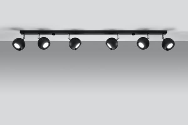Loftlampe OCULARE 6L Sort Sollux Lighting SL.0448