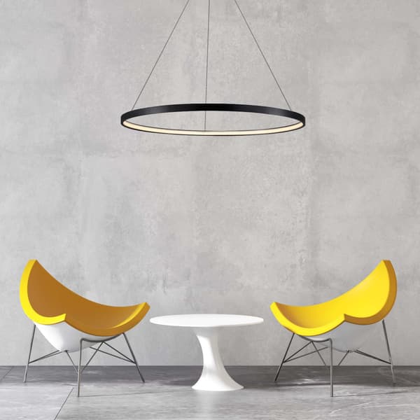 Pendellampe moderne sort ring stor Ø80cm LED 48W variabel farve til stue spisestue RING Light Prestige