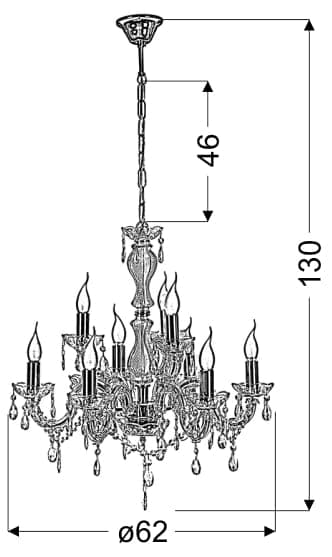 Candellux MARIA 39-95841 lysekrone, guld
