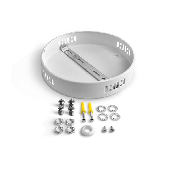 Roset dåse hvid til ophæng af LED-paneler diameter 13cm 4 huller Videx