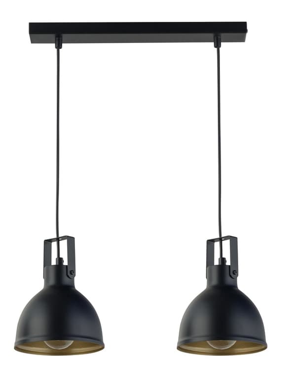 Dekorativ dobbelt sort loft retro spotlight pendel Mars 2xE27 15W Sigma Lighting