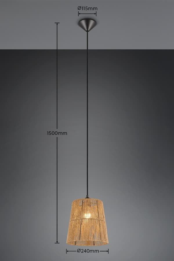 Boho brun pendellampe HOLM 1xE27 10W RL
