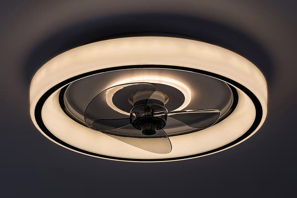 HORACIO 71009 musta LED-kattotuuletin valolla