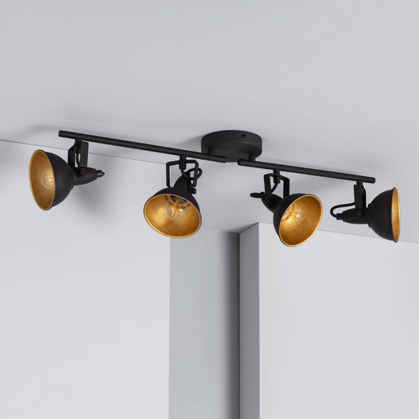 Retro Loft Sort Loftlampe 75cm 4xE14 Abruzzo Orte
