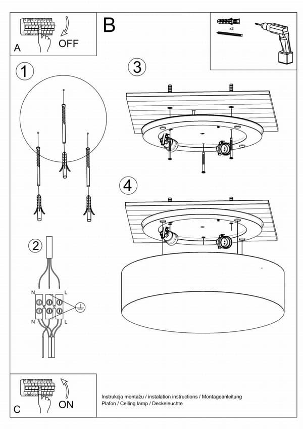 Loftlampe ARENA 35 Sort Sollux Lighting SL.0121