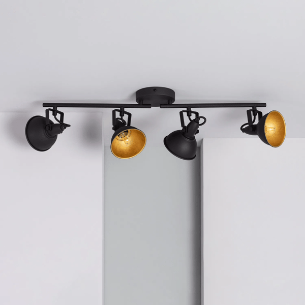 Retro Loft Sort Loftlampe 75cm 4xE14 Abruzzo Orte