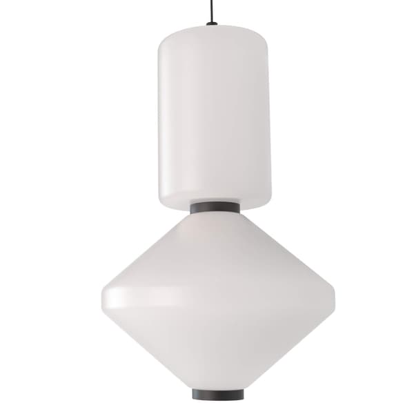 Sort pendel 2 hvide geometriske skærme AKIKO LED 16W P0467 Maxlight