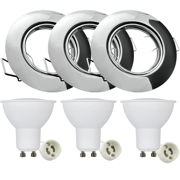 LED-ramar runda krom 3-pack OLIN 306197 Polux