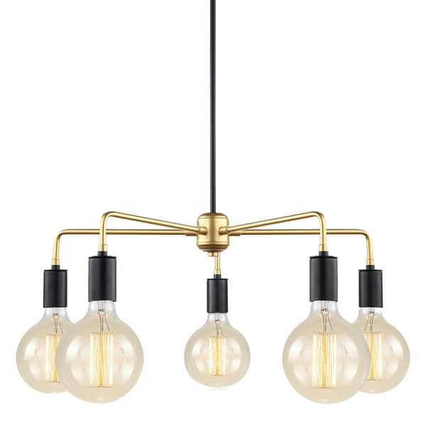 Italux Malene moderne sort lysekrone MDM3386/5 BK+GD