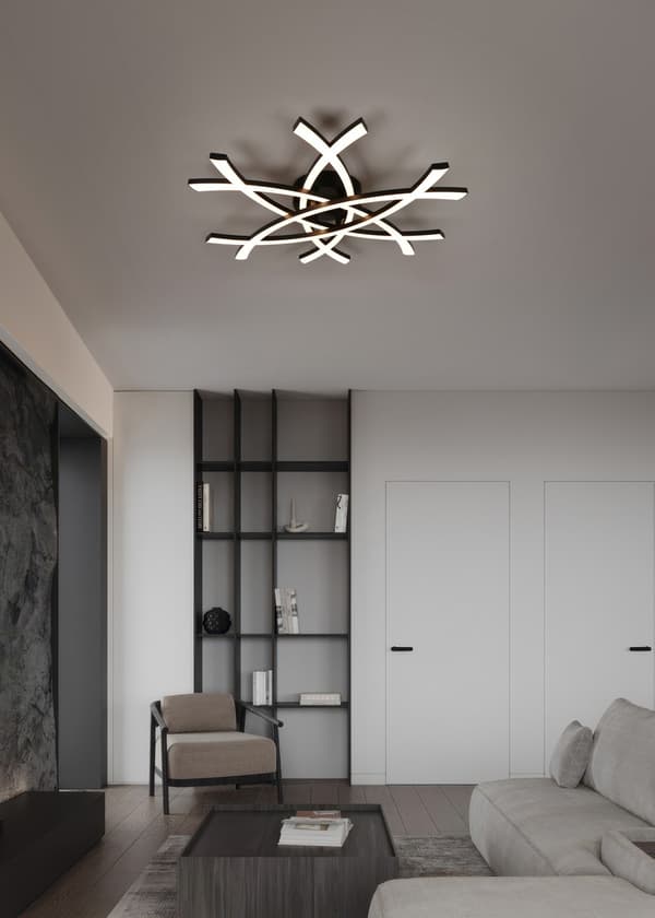Loft moderne sort designer LED loftlampe 33W POLLOCK RL