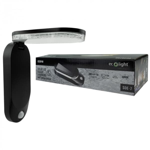 Sammenfoldelig LED-solcellelampe med bevægelses- og skumringssensor Ecolight EC20740