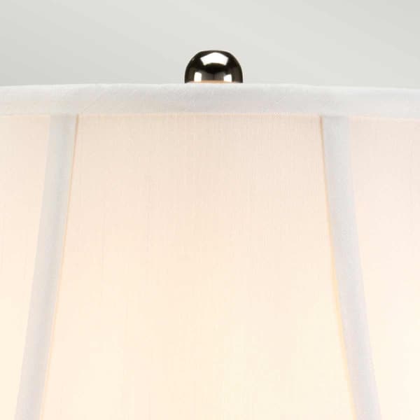 Bordslampa porslin vit med silverblommor Silverthistle E27 60W Elstead