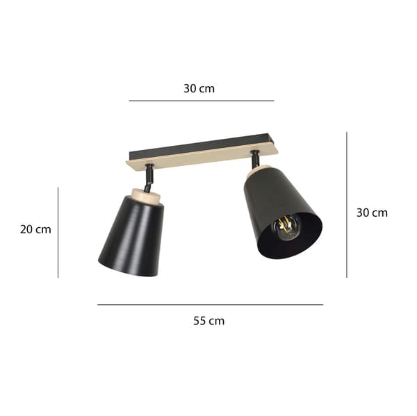 LOFTLAMPE Emibig 2xE27 60W ATLAS 2 BLACK 725/2