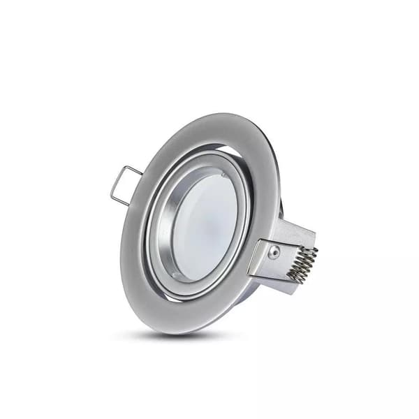 V-TAC GU10 Takspotlight Rund Rörlig Silvergrå VT-775