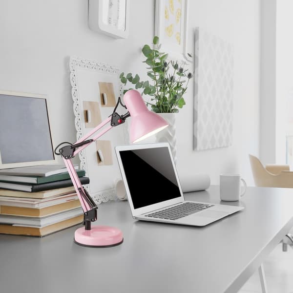 Skrivbordslampa för flickor rosa E27 Samson 4179 Rabalux