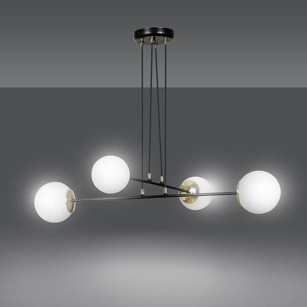 Lysekrone Emibig 4xE14 40W OGNIS 4 BLACK 966/4
