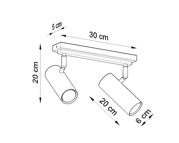 Taklampa DIREZIONE 2 Vit Sollux Lighting SL.0496