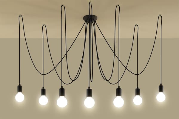 Kattokruunu EDISON 7 Musta Sollux Lighting SL.0372