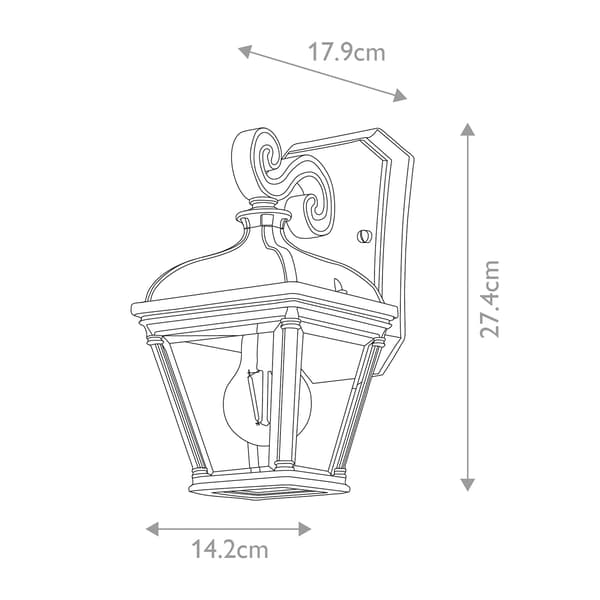 Utomhusvägglampa svart E27 60W Bayview Elstead