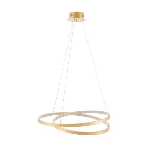 Modern guld LED-pendellampa med två ringar 31.5W SCRIBBLE Endon