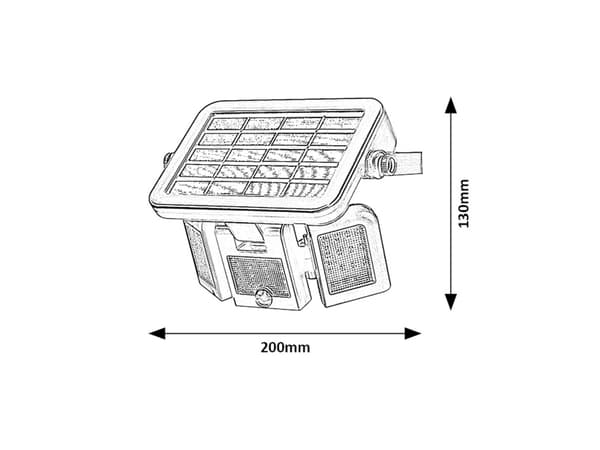 Solarprojektør med sensor LED 9.6W Lihull sort 77020 Rabalux