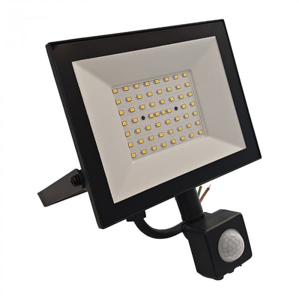LED-projektør 50W PIR-sensor sort 4000K 4500lm IP54 Ecolight