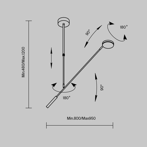 Loft loft moderne sort justerbar LED-stick 8W FAD Maytoni
