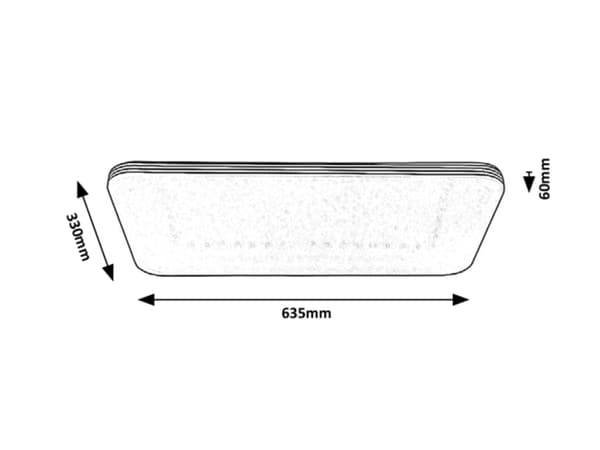 Loftlampe 33 cm LED 36W krom rektangulær Oscar 3410 Rabalux