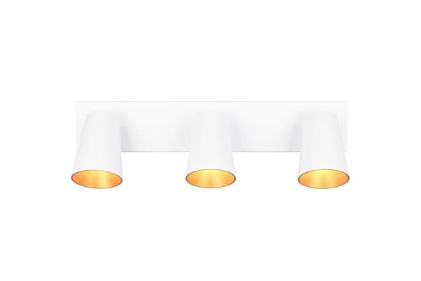 Takspotlight minimalistisk vit rektangulär koniska skärmar 3xGU10 10W SHARP Trio