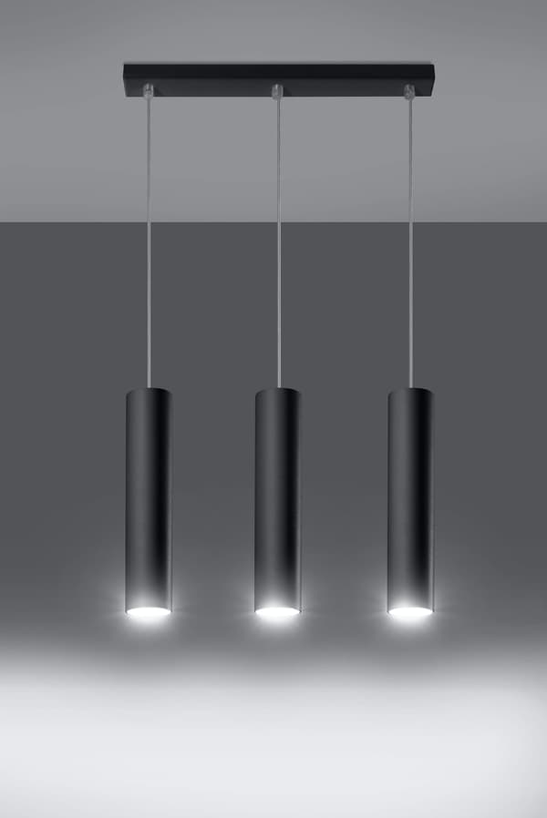 Kattokruunu LAGOS 3 Musta Sollux Lighting SL.0329