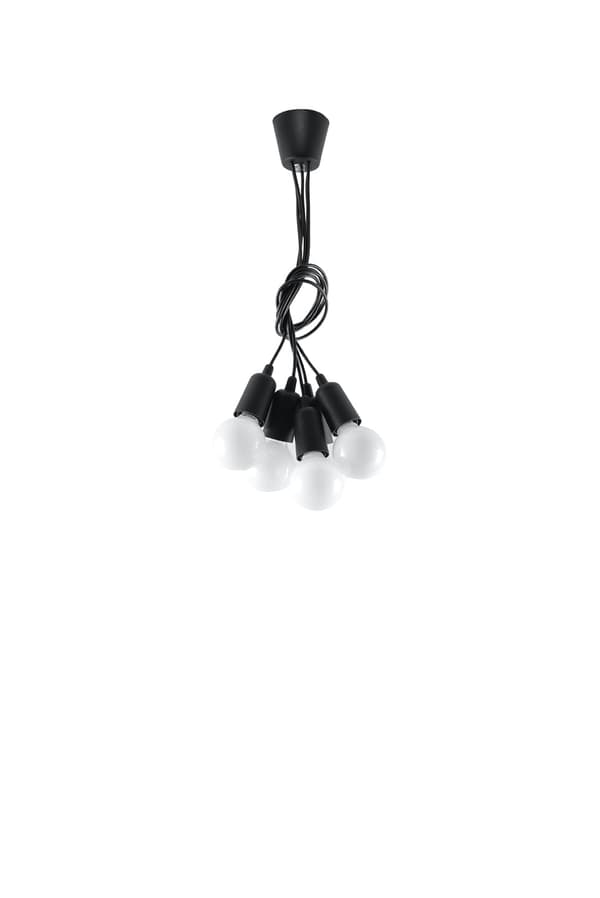 Lysekrone DIEGO 5 sort Sollux Lighting SL.0574