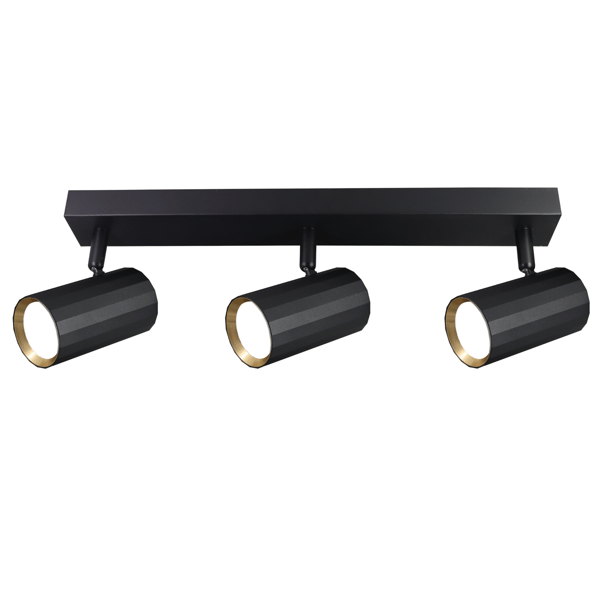 Væg- og loftlampe 3 sort-guld GU10 NICEA 323439 Polux
