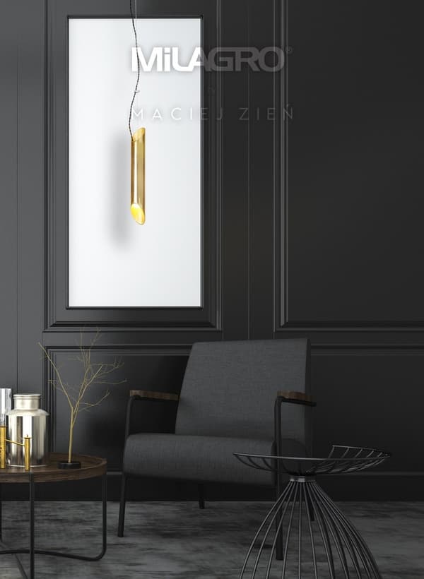 Pendellampe guld rør Libra 1xE14 40W Milagro