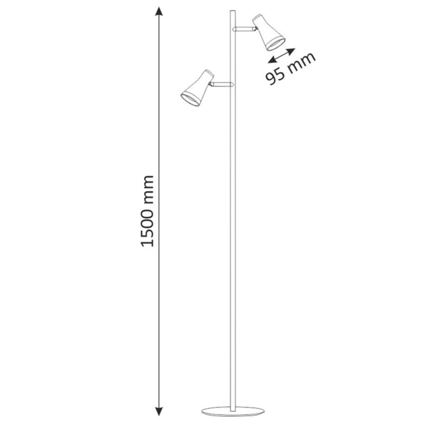 LED gulvlampe sort 3000K BERG 318411 Polux