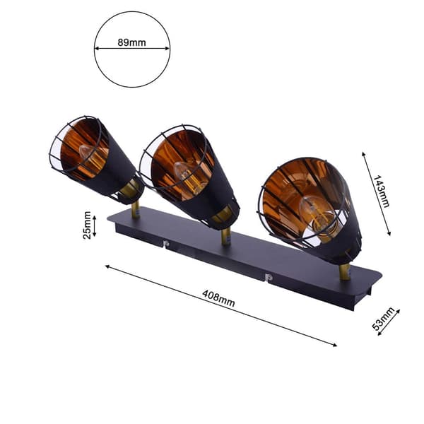Loftlampe 3x40W E14 RICK ML5567 Milagro