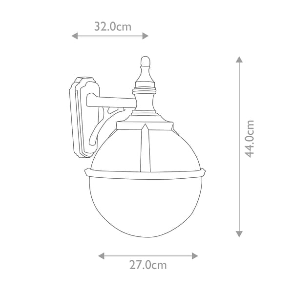 Utomhusvägglampa vit kula E27 60W Glenbeigh Elstead