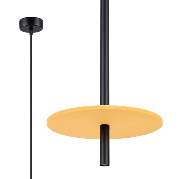 Pendellampe moderne sort rør justerbar gul filtskive 1xG9 8W FELTRO Sollux Lighting