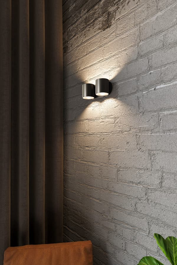 Seinävalaisin ORBIS 2 musta Sollux Lighting SL.0660