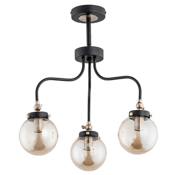 Loft loft loft sort bøjede arme 3xE14 10W KARDAN Alfa