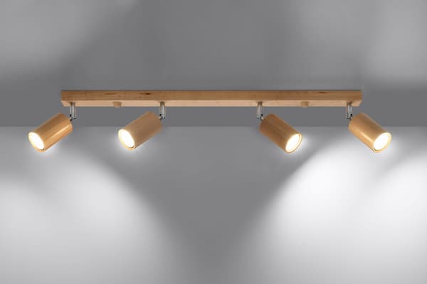 Loftlampe BERG 4 naturtræ Sollux Lighting model SL.1042